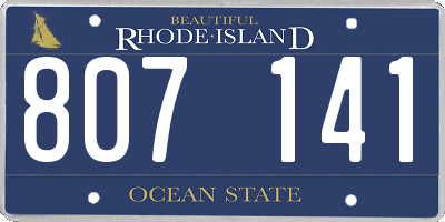 RI license plate 807141