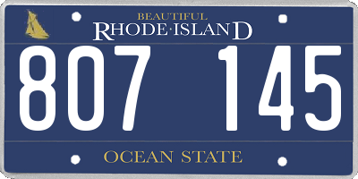 RI license plate 807145