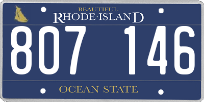 RI license plate 807146