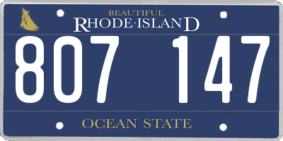 RI license plate 807147