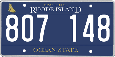 RI license plate 807148