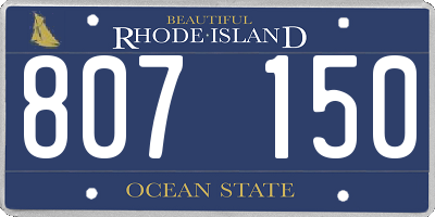 RI license plate 807150