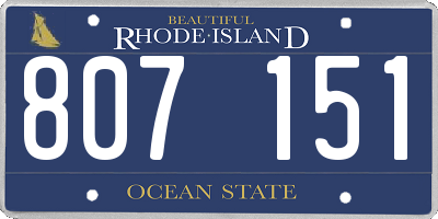 RI license plate 807151