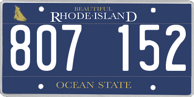 RI license plate 807152
