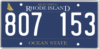 RI license plate 807153