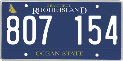 RI license plate 807154