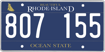 RI license plate 807155