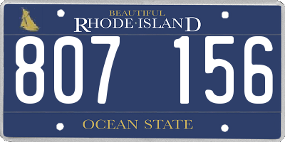 RI license plate 807156