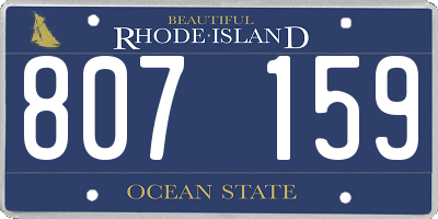 RI license plate 807159