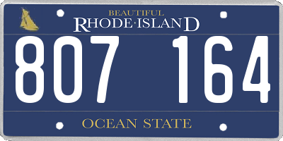 RI license plate 807164