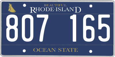 RI license plate 807165