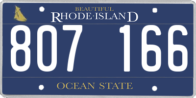 RI license plate 807166