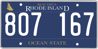 RI license plate 807167