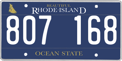 RI license plate 807168
