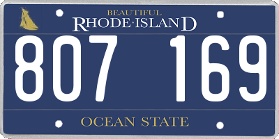 RI license plate 807169
