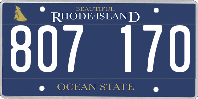RI license plate 807170