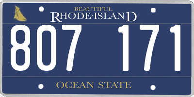 RI license plate 807171