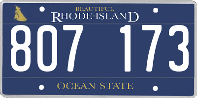 RI license plate 807173