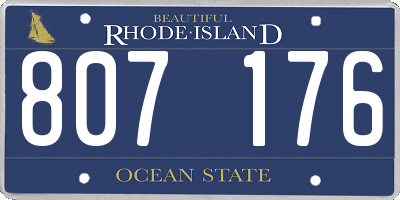 RI license plate 807176