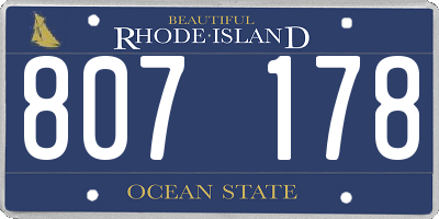 RI license plate 807178
