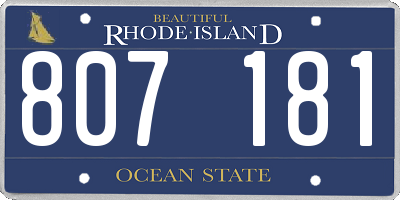 RI license plate 807181