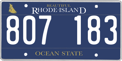 RI license plate 807183
