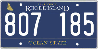 RI license plate 807185