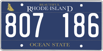 RI license plate 807186