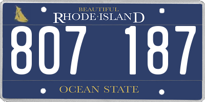 RI license plate 807187