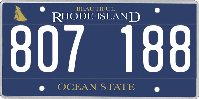 RI license plate 807188