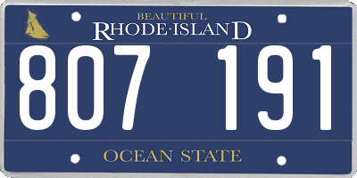 RI license plate 807191