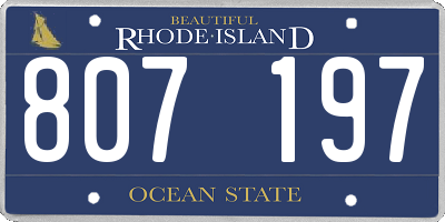RI license plate 807197