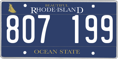 RI license plate 807199