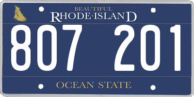 RI license plate 807201