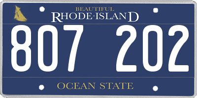 RI license plate 807202