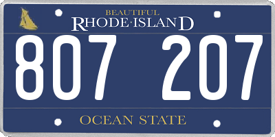 RI license plate 807207
