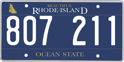 RI license plate 807211