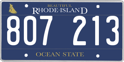 RI license plate 807213