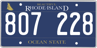 RI license plate 807228