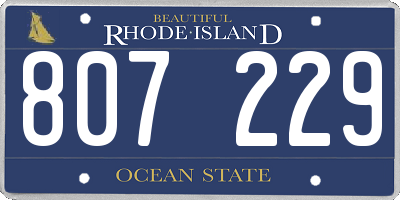 RI license plate 807229