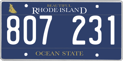 RI license plate 807231