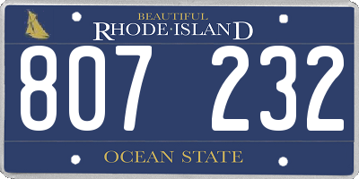 RI license plate 807232