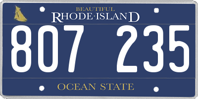 RI license plate 807235