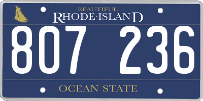 RI license plate 807236