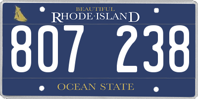 RI license plate 807238