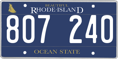 RI license plate 807240