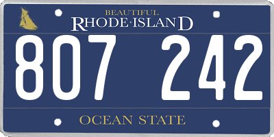 RI license plate 807242
