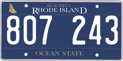 RI license plate 807243