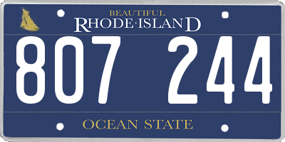 RI license plate 807244