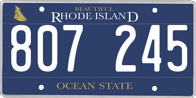 RI license plate 807245